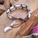 Howlite Macramé Leather Bracelet