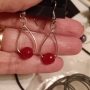 Gemstone Dangle Earrings Ruby