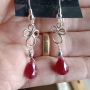 Gemstone Dangle Earrings Ruby